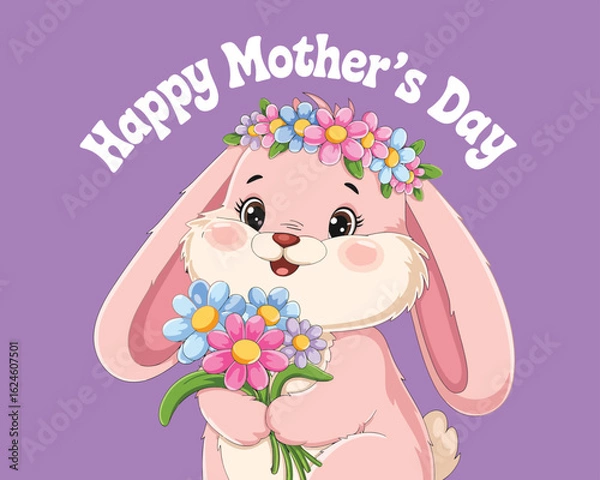 Fototapeta 2d vector illustration for mother day with child and family love 
