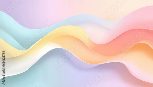 Fototapeta Pastel wavy abstract shapes