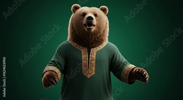Obraz Bear in embroidered robe