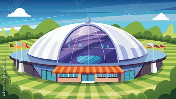 Fototapeta A charming gazebo in a lush park, or a quaint gazebo on a serene hill