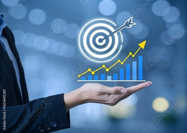 Obraz Target Success Growth Chart