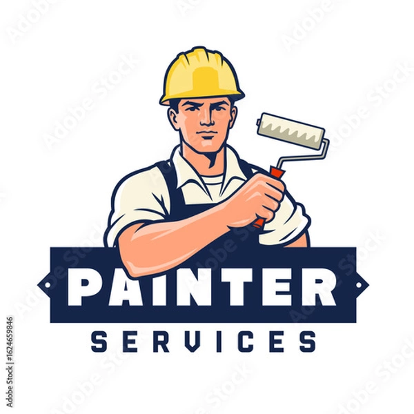 Obraz Workman Paint Service vector emblem 
