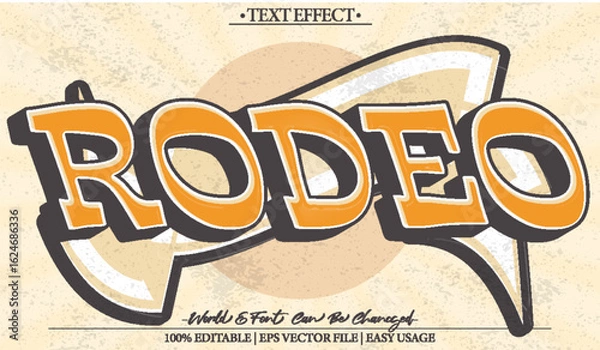 Obraz Rodeo Vector Text Effect Editable Alphabet Western Desert Sheriff Texas