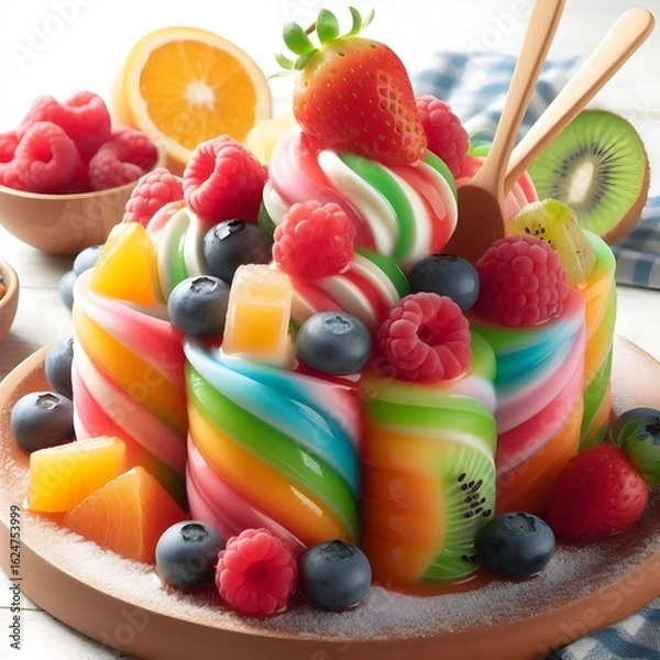Obraz fresh fruit salad rainbow