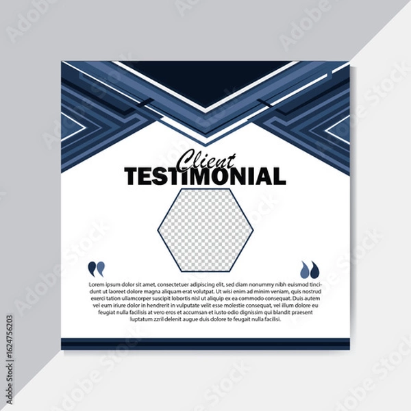 Fototapeta Creative and Clean client testimonial design Template.

