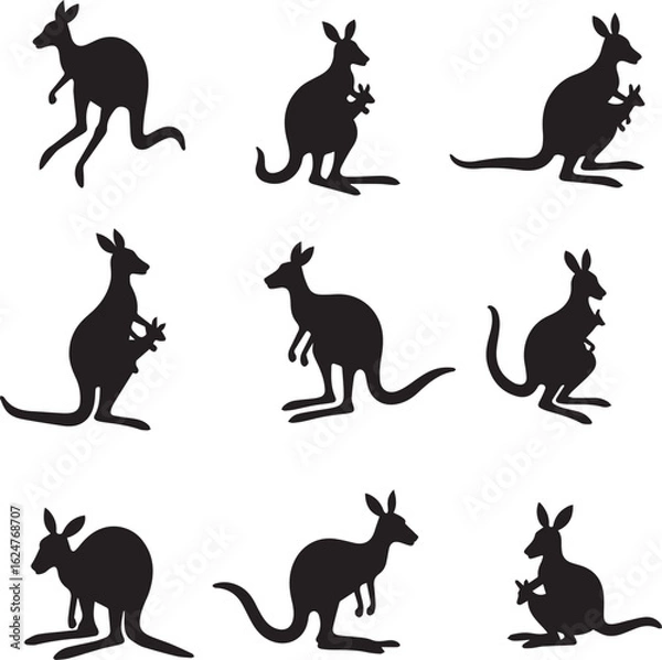 Fototapeta kangaroo vector set