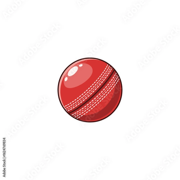 Obraz A cricket ball icon logo flat vector design