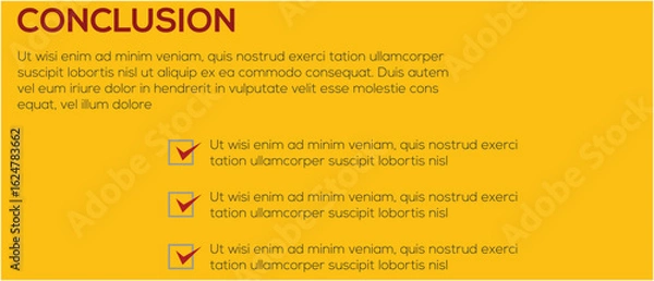 Fototapeta Conclusion summary with checked points and final decision for business