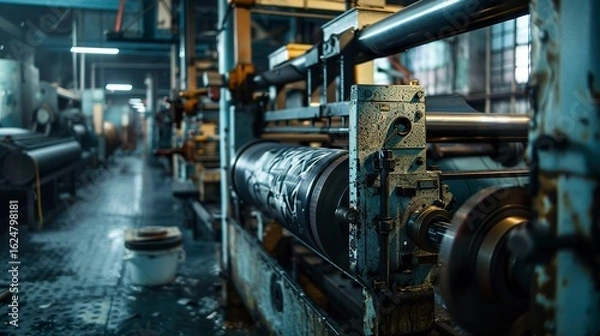 Fototapeta A photo of a printing press operation