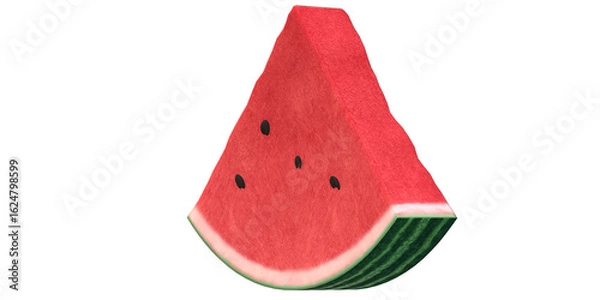 Fototapeta 3D Render Watermelon isolated on a Transparent Background for Digital Use