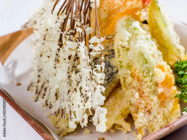 Obraz Mixed tempura sushi style, close up