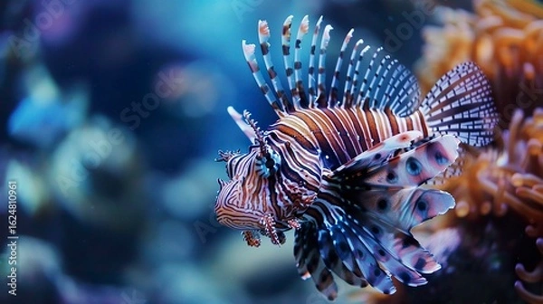 Fototapeta A photo of a lionfish in the reef