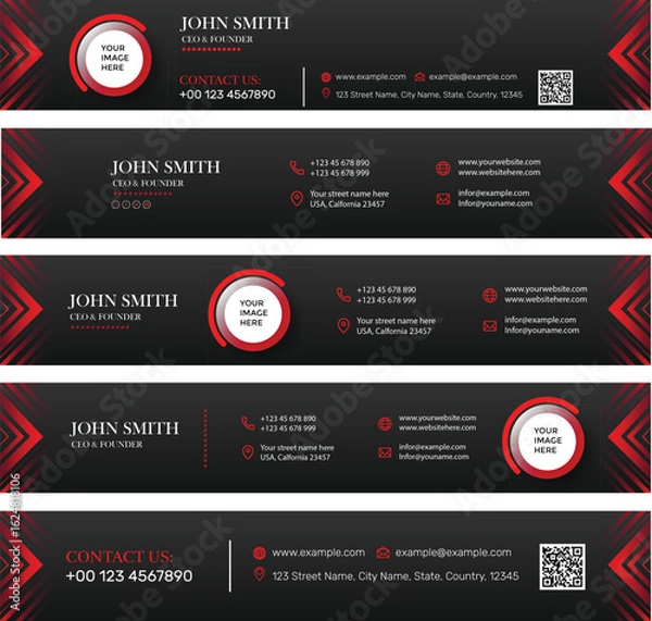 Fototapeta Modern professional email signature template with contact information and business branding elements
