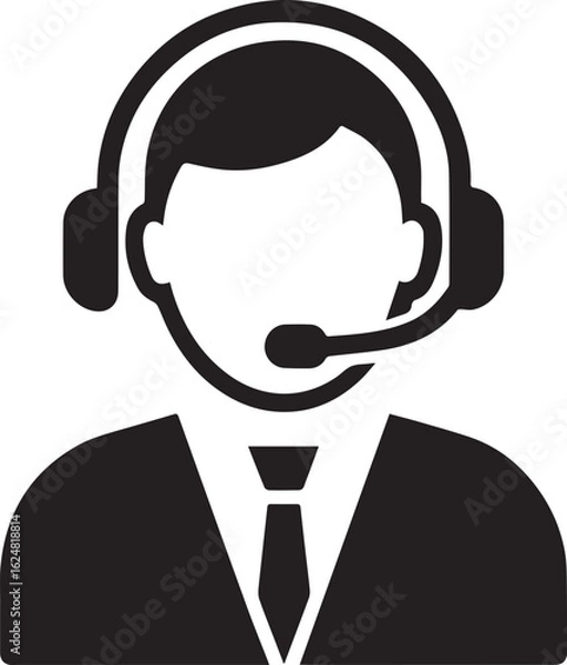 Obraz Customer service representative wearing headset icon