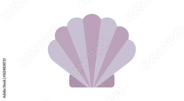 Fototapeta Graphic art of scallop on white background. Decorative illustration