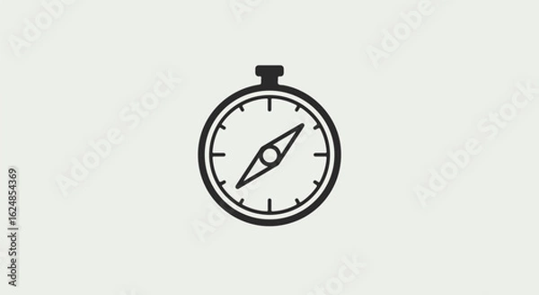 Obraz Navigation compass icon on solid background for mapping direction