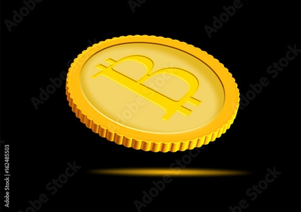 Obraz bitcoin on black background