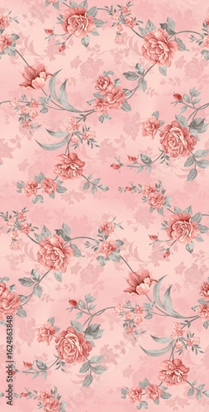 Obraz all over design. digital print design. Flower design.all over print.Watercolor iris flowers and abstract illustration. Seamless pattern. Summer, spring design for wallpapers, lights, textiles, texture