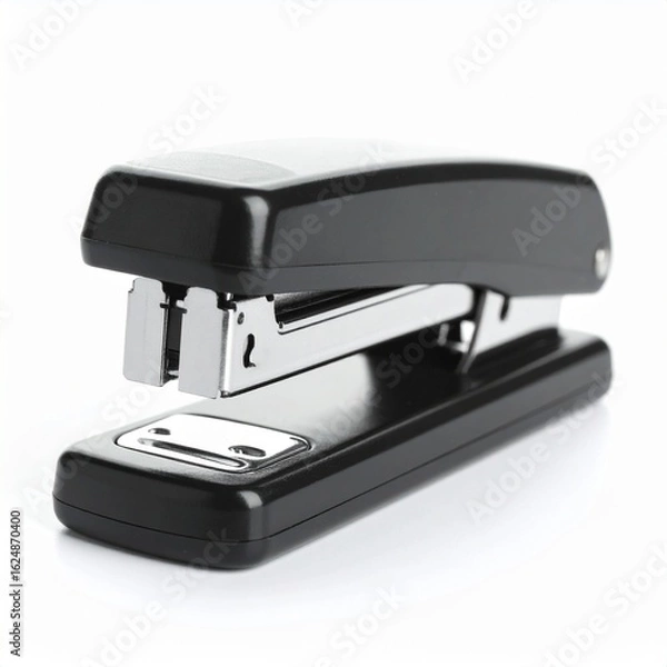 Fototapeta Black stapler on white background