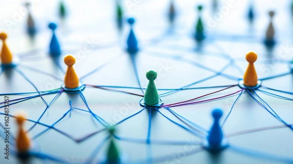 Fototapeta Global Network Connections Map