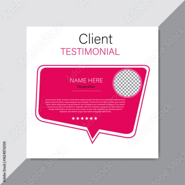 Obraz Modern clean and creative client testimonial design.
