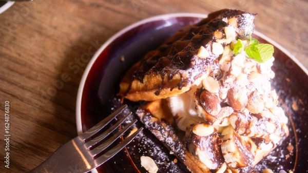 Fototapeta アーモンドワッフル