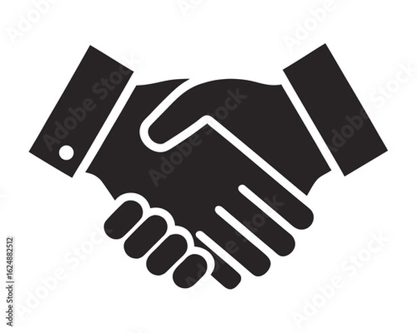 Obraz business agreement handshake,handshake  icon black silhouette vector on white background
