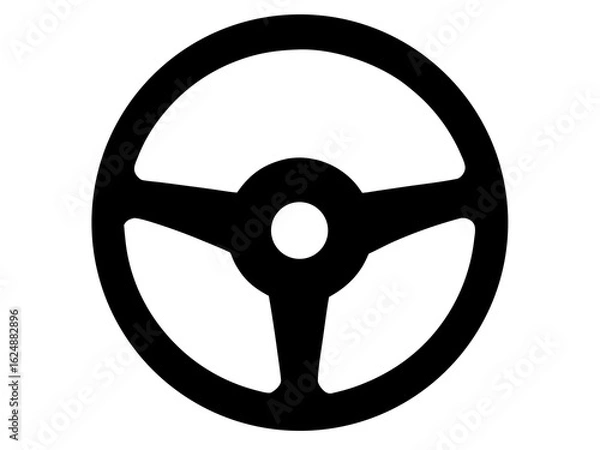 Obraz car Steering wheel  icon,Steering wheel  black silhouette vector on white background