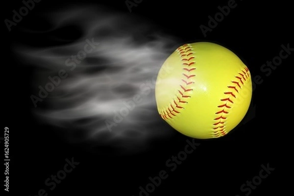 Obraz smoking baseball with black background
