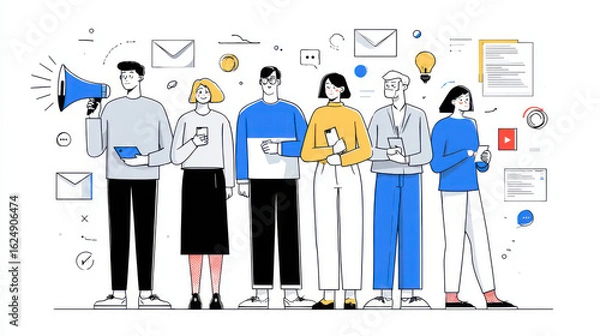 Fototapeta Connected Voices: The Interface of Modern Collaboration