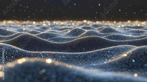 Obraz Abstract Glittering Landscape: A Digital Masterpiece of Serene Beauty