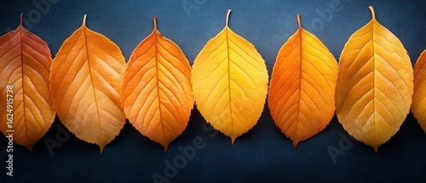 Obraz Autumn Leaves: A Symphony of Gold and Orange