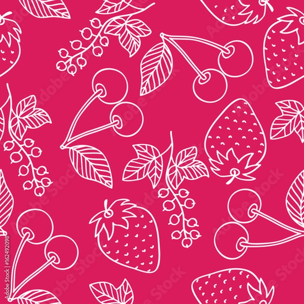 Obraz Juicy berries seamless pattern