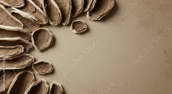 Fototapeta Textured earth tones evoking a rustic and organic aesthetic with layered compositions for design