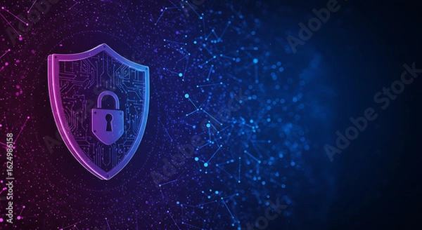 Fototapeta Abstract digital background of flowing blue and purple light lines suggesting speed or technology