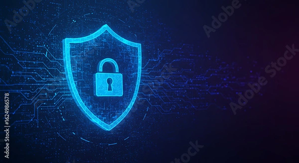 Obraz Abstract digital background of flowing blue and purple light lines suggesting speed or technology