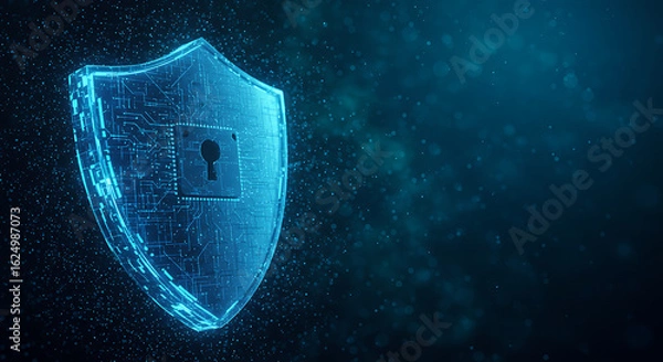 Fototapeta Abstract digital background of flowing blue and purple light lines suggesting speed or technology