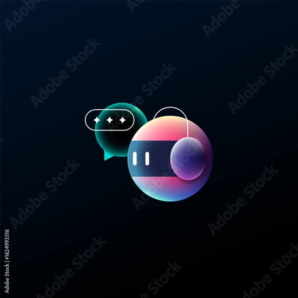 Obraz Chat bot icon vector illustration
