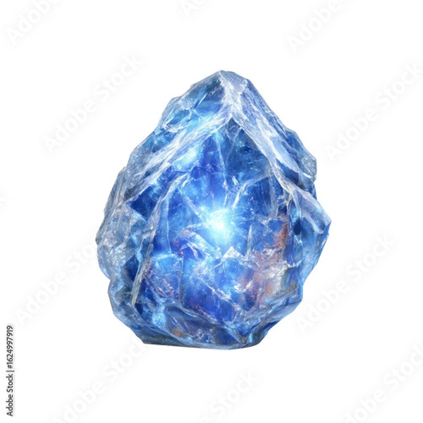 Obraz Luminous Blue Crystal Gemstone - Energy and Power Concept