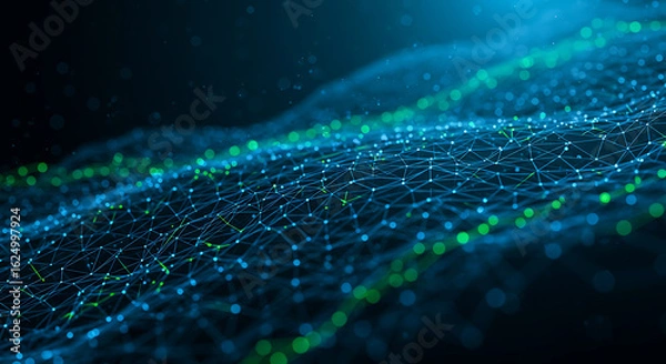 Obraz Abstract digital background of flowing blue and purple light lines suggesting speed or technology