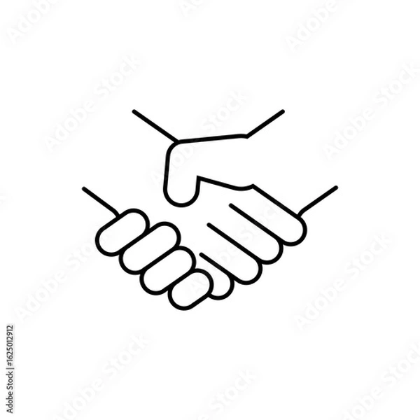 Fototapeta Handshake line icon. Agreement handshake symbol