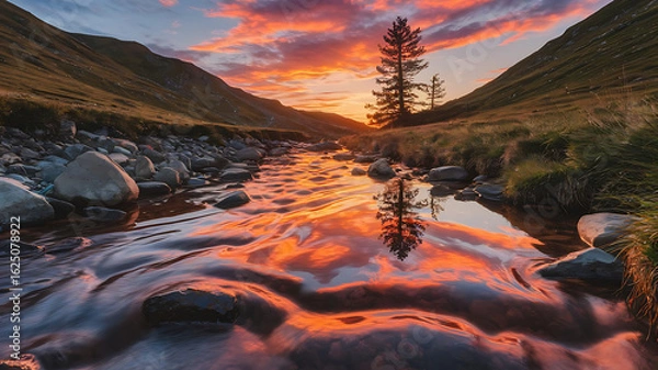 Obraz Sunset over the mountain