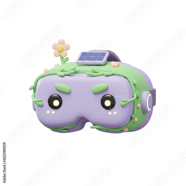 Obraz Eco-friendly virtual reality headset with solar power.