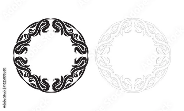 Fototapeta Vintage floral Easter egg designs with ornate borders and decorative patterns