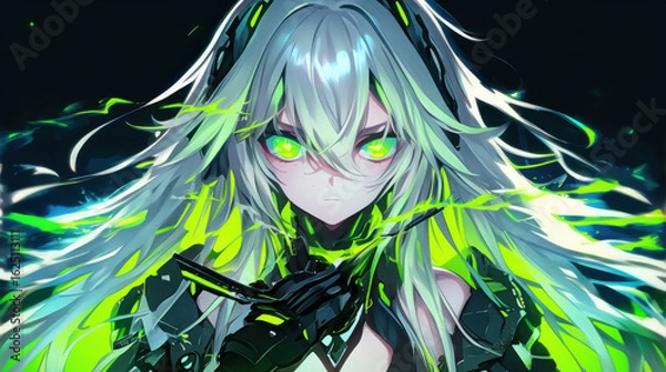 Fototapeta Synthcore Sentinel: Glow Beyond the Grid