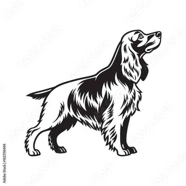 Obraz black and white dog