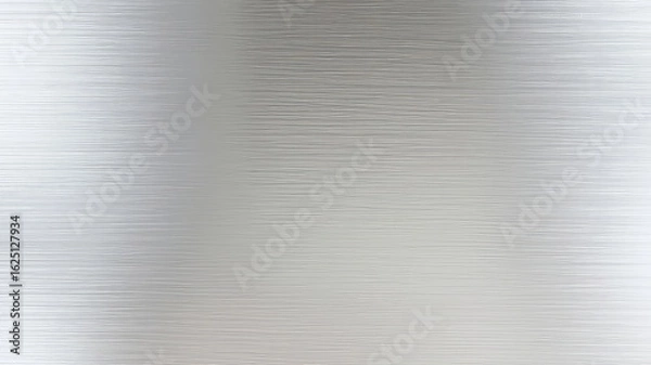 Fototapeta Subtle Gradient on Silver Surface with Horizontal Grain Texture and Faint White Glow from Edges, Abstract and Elegant Metallic Backdrop