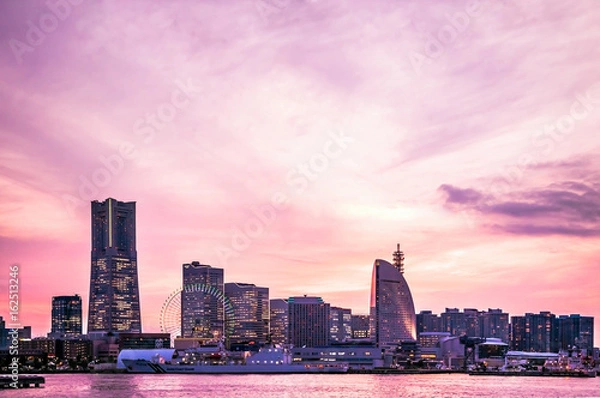Fototapeta Yokohama Skyline, Sunset