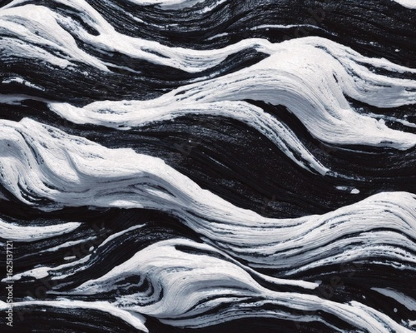 Obraz Abstract Black And White Fluid Pattern