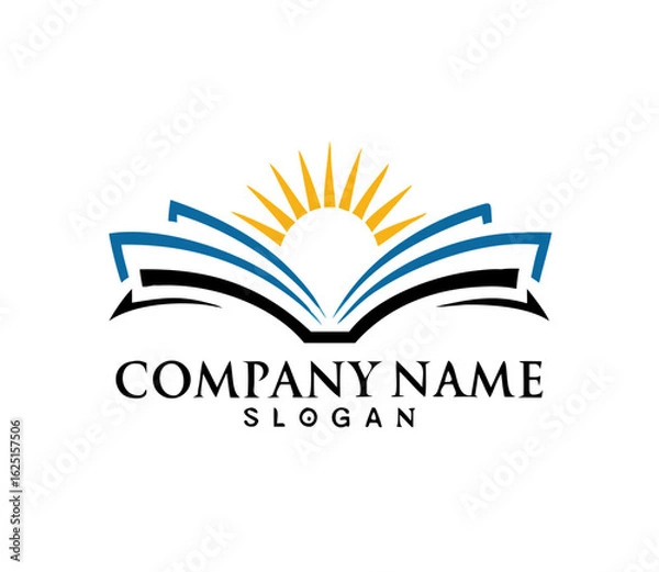 Obraz Open book education logo vector image symbol Illustration design template